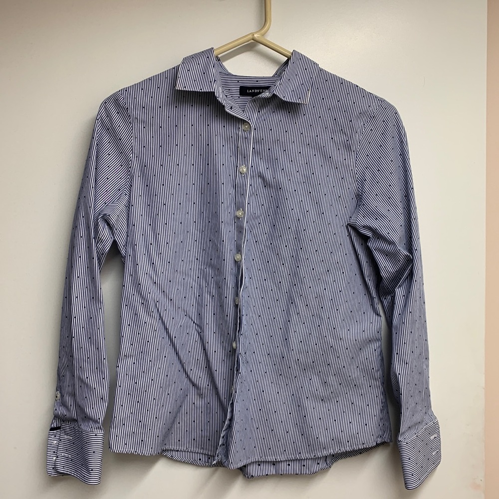 Lands’ End Button Down Striped Blouse